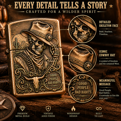 💀Skeleton Cowboy | Vintage Collector Lighter
