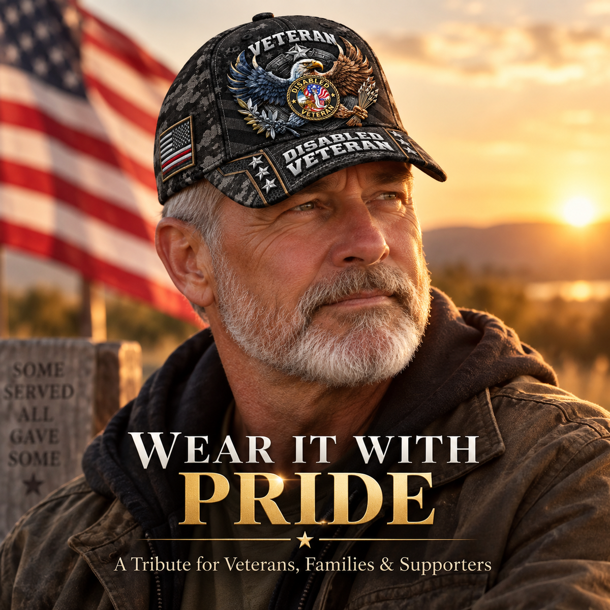 🇺🇸 Premium Disabled Veteran Eagle Tribute Cap