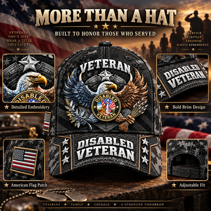 🇺🇸 Premium Disabled Veteran Eagle Tribute Cap