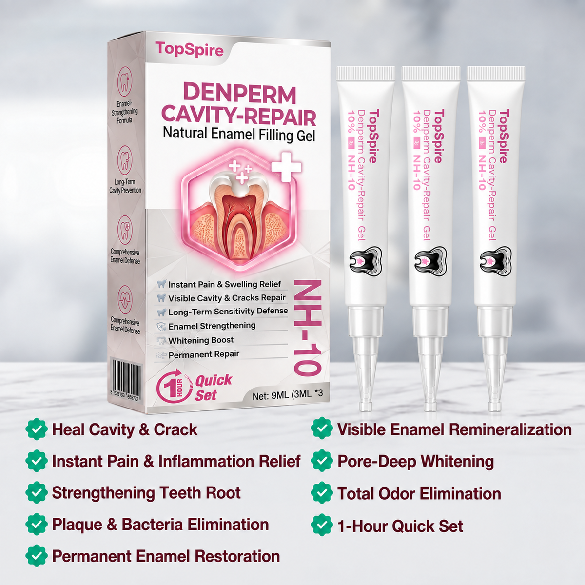 🔥TopSpire® DenPerm Cavity-Repair Natural Enamel Filling Gel