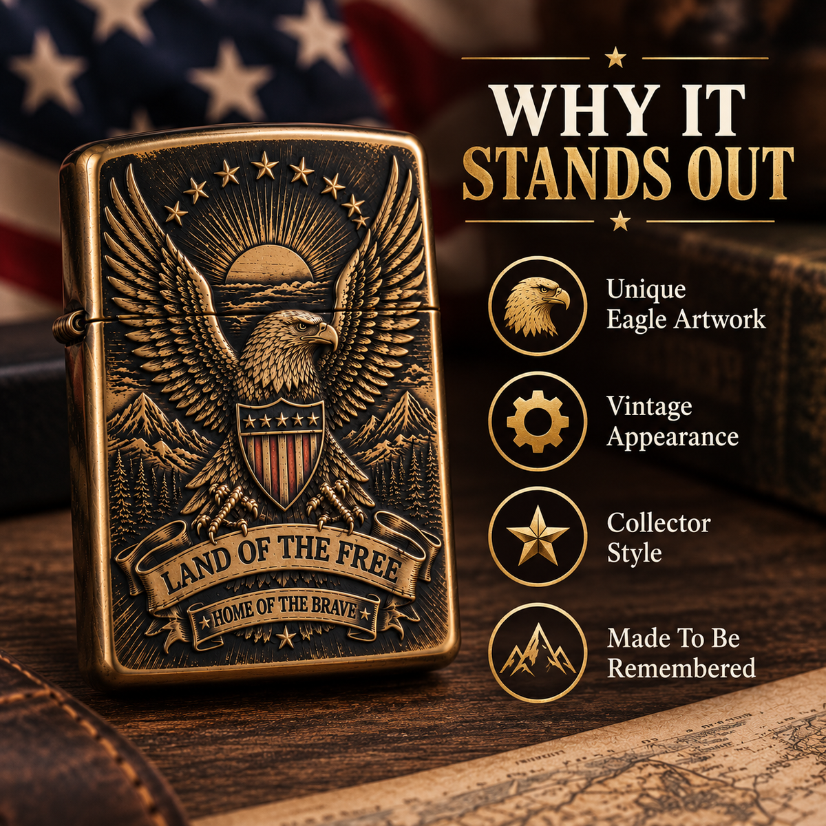 American Eagle Vintage Collector Lighter