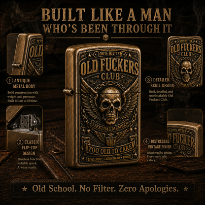 🔥Old Fuckers Club Vintage Lighter ☠️ | 2026 Limited Edition Collectible Metal Lighter