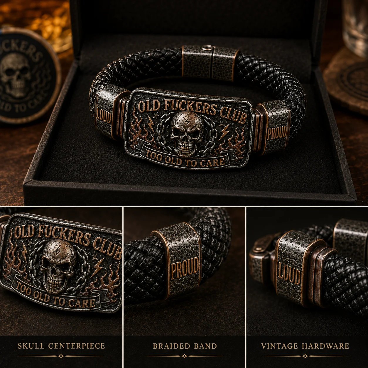 ☠️ Old Fuckers Club & Wild Freedom 🪓 | 2026 Limited Edition Vintage Bracelet