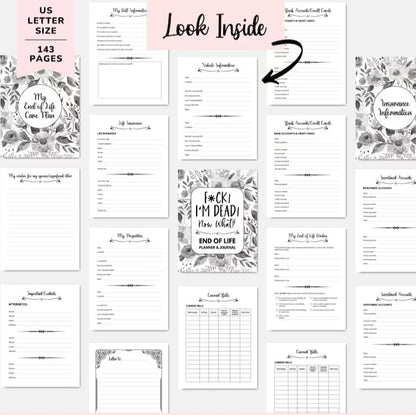 "F*ck I'm Dead! "- End of Life Planner🖤🔥BUY 2 FREE SHIPPING