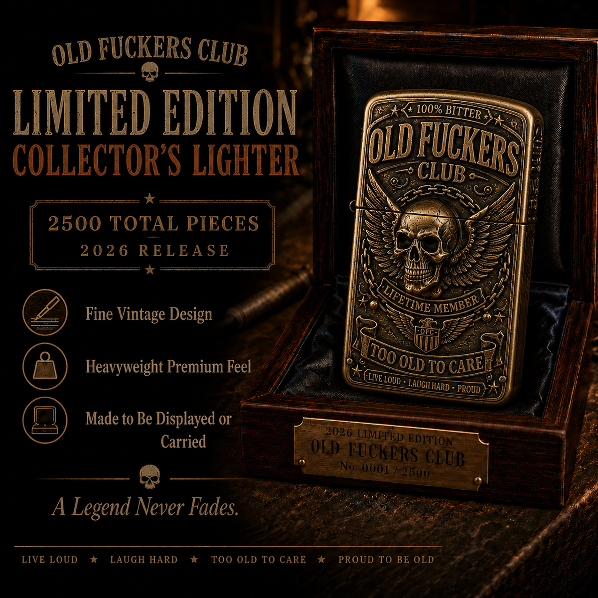 🔥Old Fuckers Club Vintage Lighter ☠️ | 2026 Limited Edition Collectible Metal Lighter