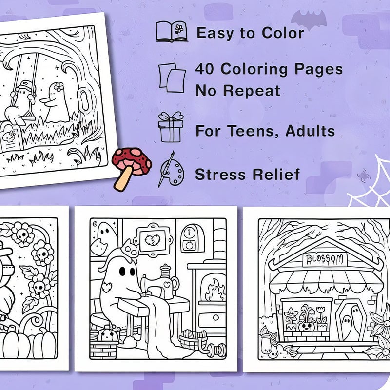 Spooky Cute Coloring Book