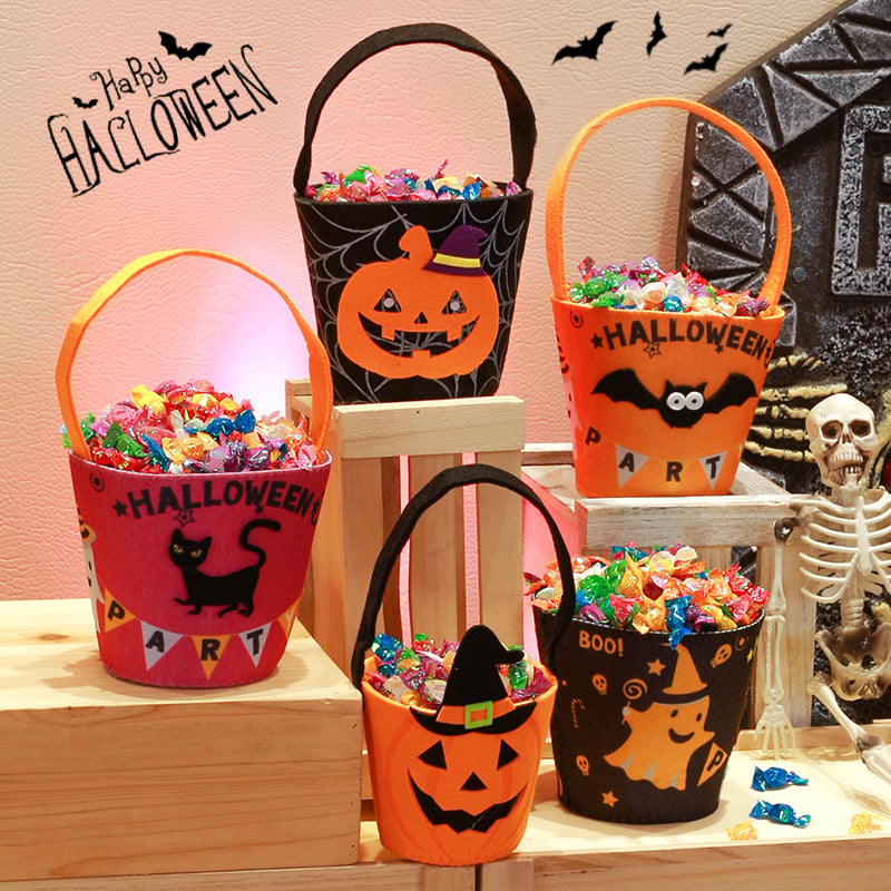 LAST DAY 49% OFF 🎃 For Trick Or Treating🎃 🍭Pumpkin-shaped Non-woven Tote Bag🍬