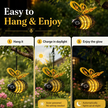 🌙🍃🪴 LIMITED-TIME 50% OFF! Hanging Solar Bee Light – Spread Joy Day and Night 🌞🌜