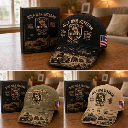 Gulf War Veteran Desert Shield & Desert Storm Commemorative Cap 🇺🇸