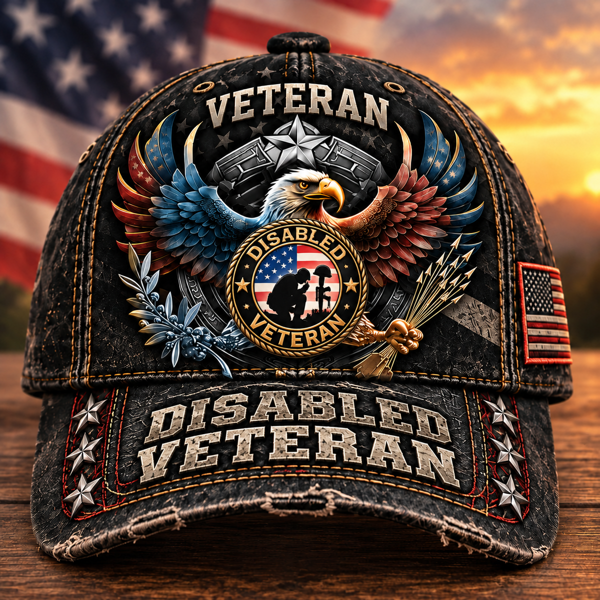 🇺🇸 Premium Disabled Veteran Eagle Tribute Cap