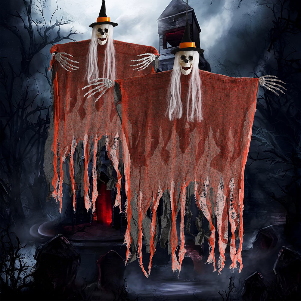 🎃💀Halloween Decoration Props Hooded Skeleton Hanging Ghosts