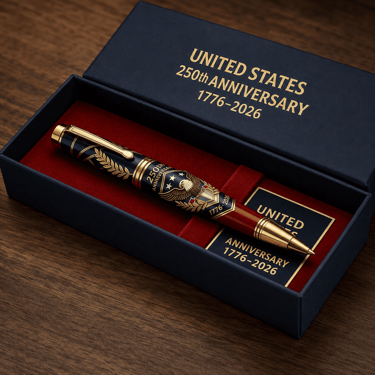 🖊100% Handmade U.S. 250th Anniversary Pen | Crafted From Real Titanium Alloy & Bullet Casing(Jake Monroe Handmade®)
