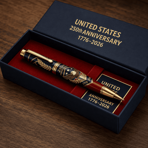 🖊100% Handmade U.S. 250th Anniversary Pen | Crafted From Real Titanium Alloy & Bullet Casing(Jake Monroe Handmade®)