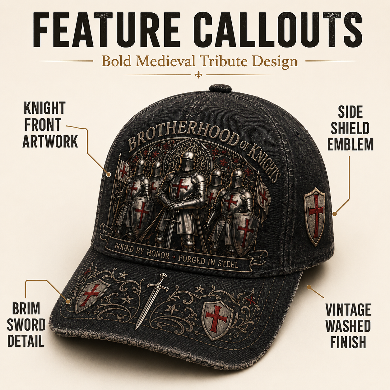 ⚔️ Brotherhood Of Knights Honor Cap