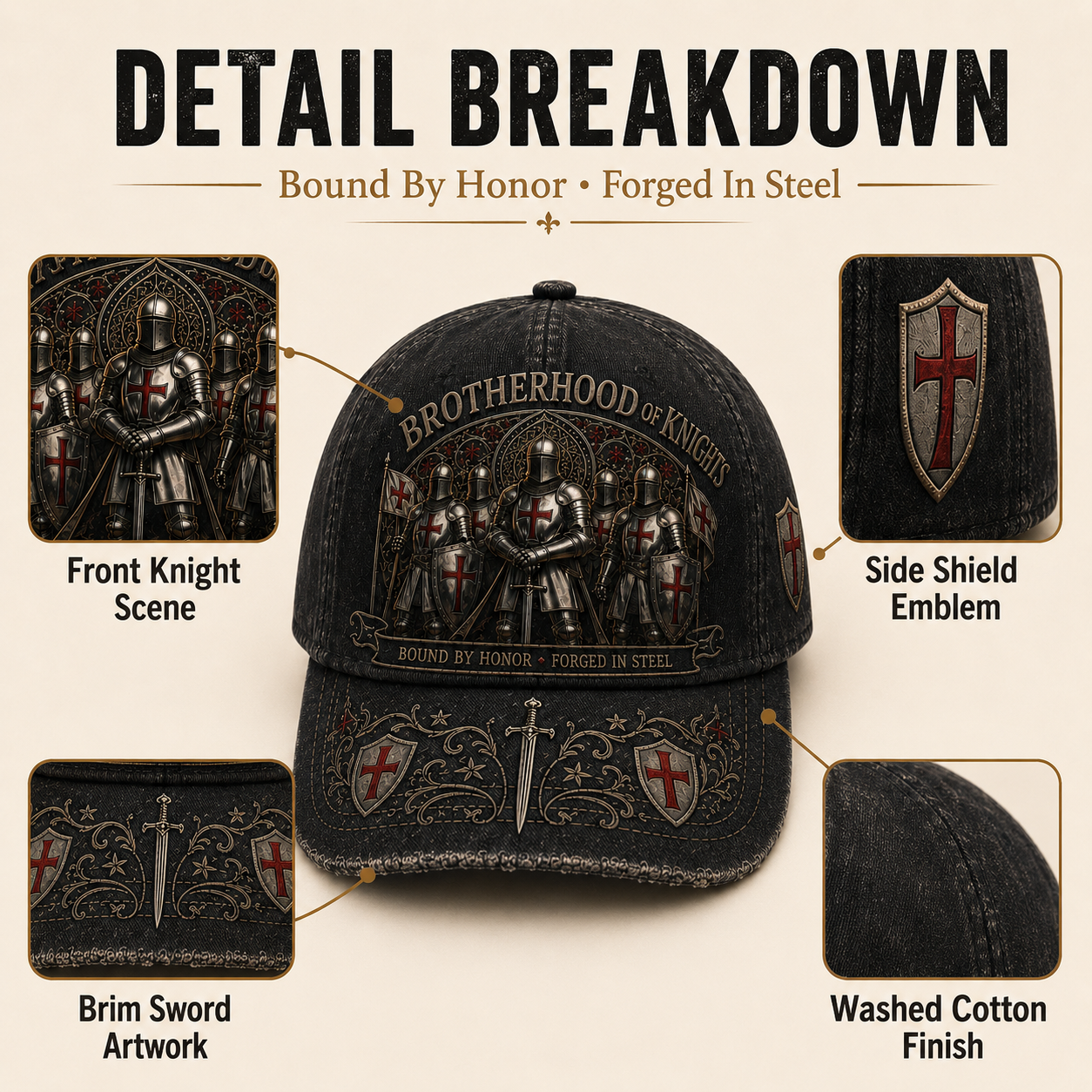 ⚔️ Brotherhood Of Knights Honor Cap