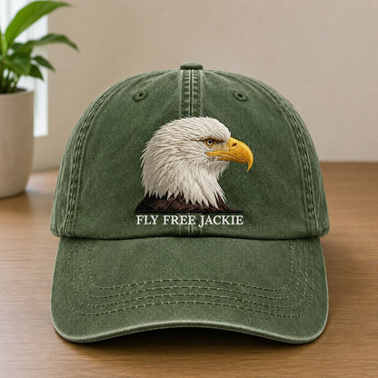 🦅 Fly-Free-Jackie Embroidered Memorial Cap
