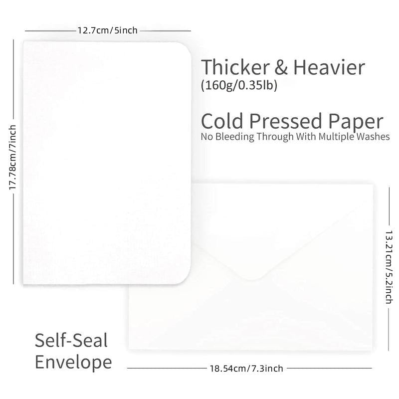 🔥LAST DAY 50% OFF - 🌈Blank Watercolor Cards and Envelopes