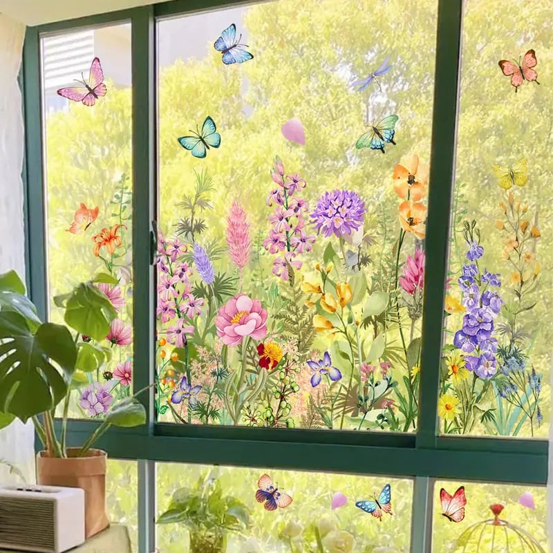 🔥Hot Sale 49% OFF - Colorful Floral Bouquet Window Sticker