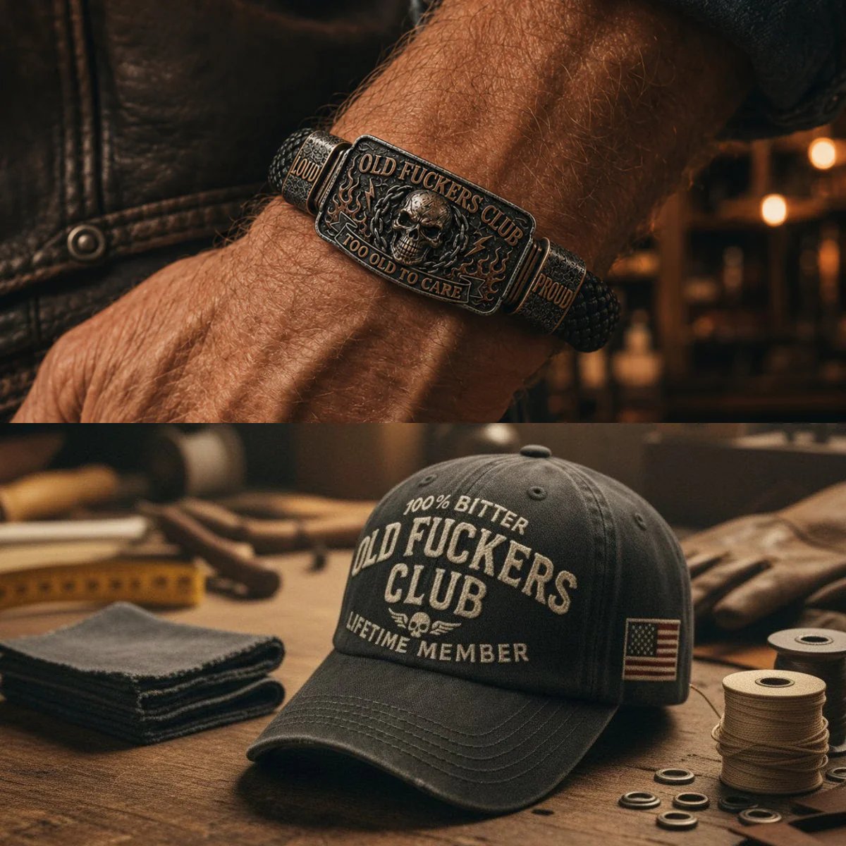 ☠️ Old Fuckers Club & Wild Freedom 🪓 | 2026 Limited Edition Vintage Bracelet