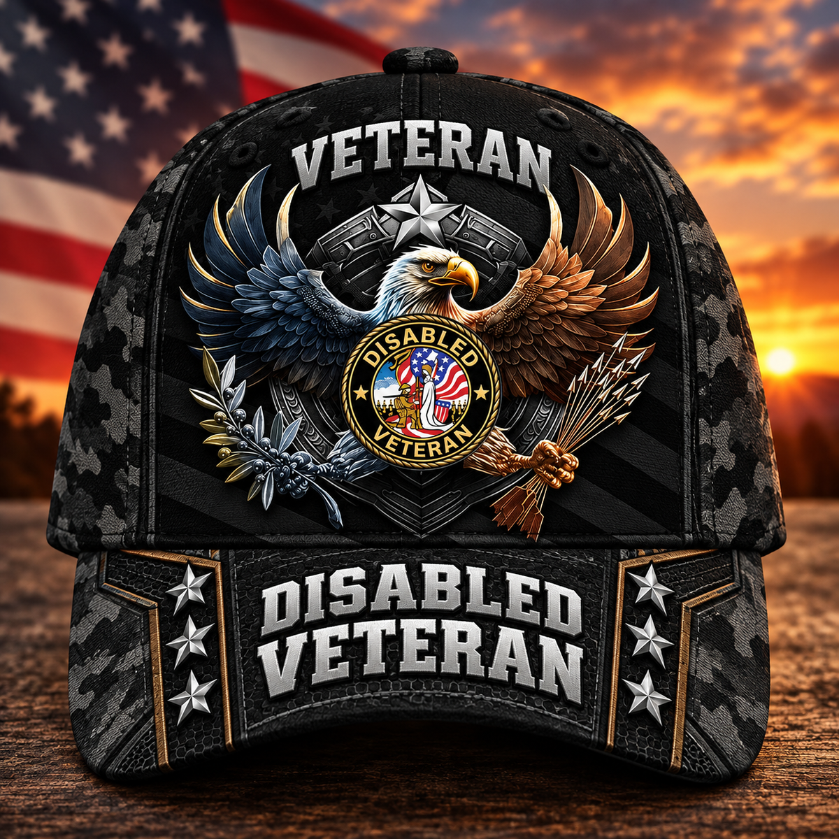 🇺🇸 Premium Disabled Veteran Eagle Tribute Cap