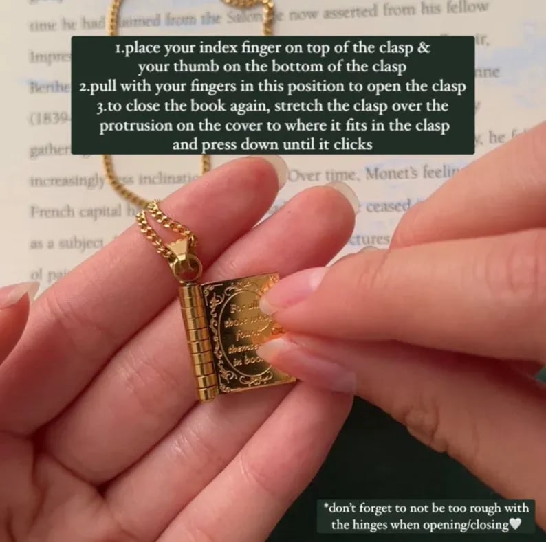 📖Book Lovers Necklace - Engraved Openable Book Chain Pendant Necklace