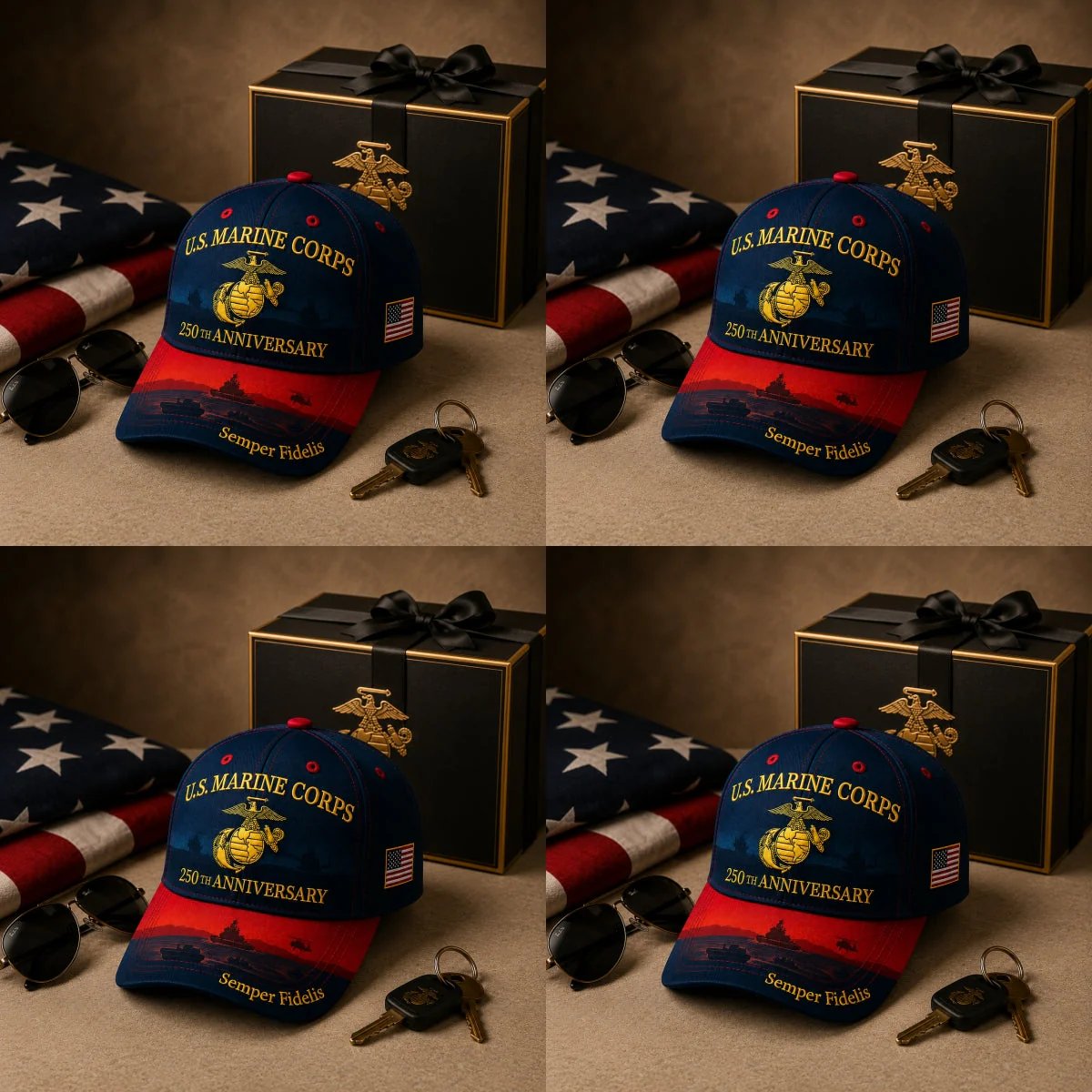 🔥 Father’s Day Sale - ❤️ U.S. Marine Corps 250th Anniversary Commemorative Embroidered Cap 🇺🇸