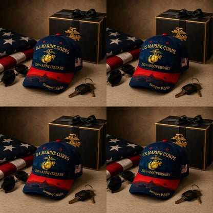 🔥 Father’s Day Sale - ❤️ U.S. Marine Corps 250th Anniversary Commemorative Embroidered Cap 🇺🇸